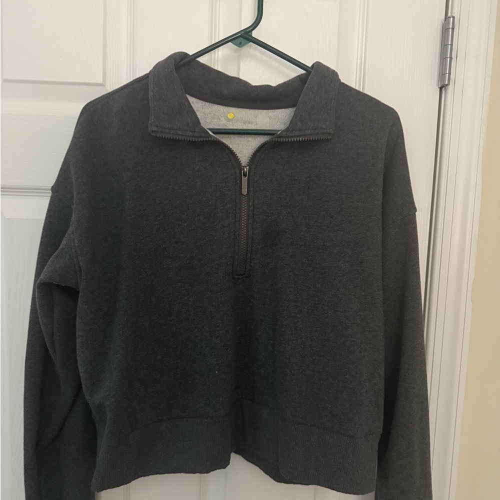 Zella Dark Gray Quarter-Zip Pullover